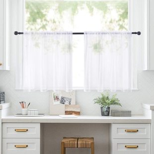 2025 New Product Modern Simple Pure Color Trilene Short Curtain Living Room Bedroom Kitchen Counter Partition Curtain Curtain Gauze Curtain
