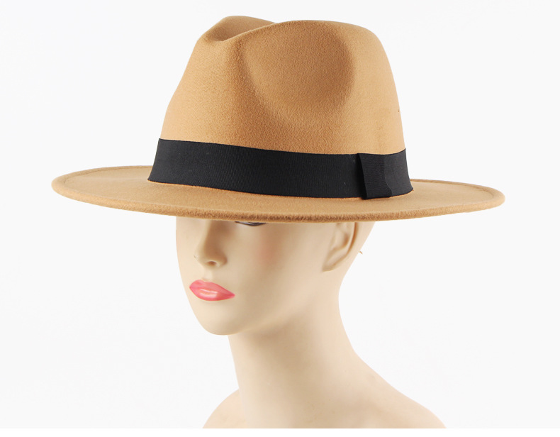 Unisex British Style Solid Color Patch Flat Eaves Fedora Hat display picture 2