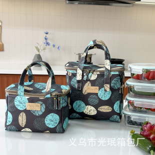 New canvas insulation bag outdoor picnic bag large capacity insulation bag ice bag fresh-keeping office worker lunch bag portable
