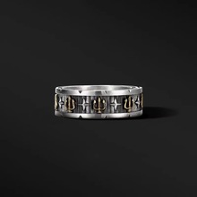 千叶新款简约海神之戒泰银戒指男生小众复古潮牌男士食指中指指环