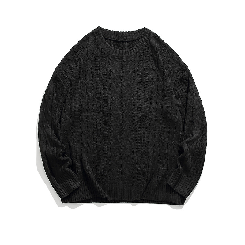 Herrenbekleidung trendige Herrenpullover für Herbst und Winter Stil einfarbig vielseitige Pullover Basis Strickpullover Herren Winter Stil_voghion.com