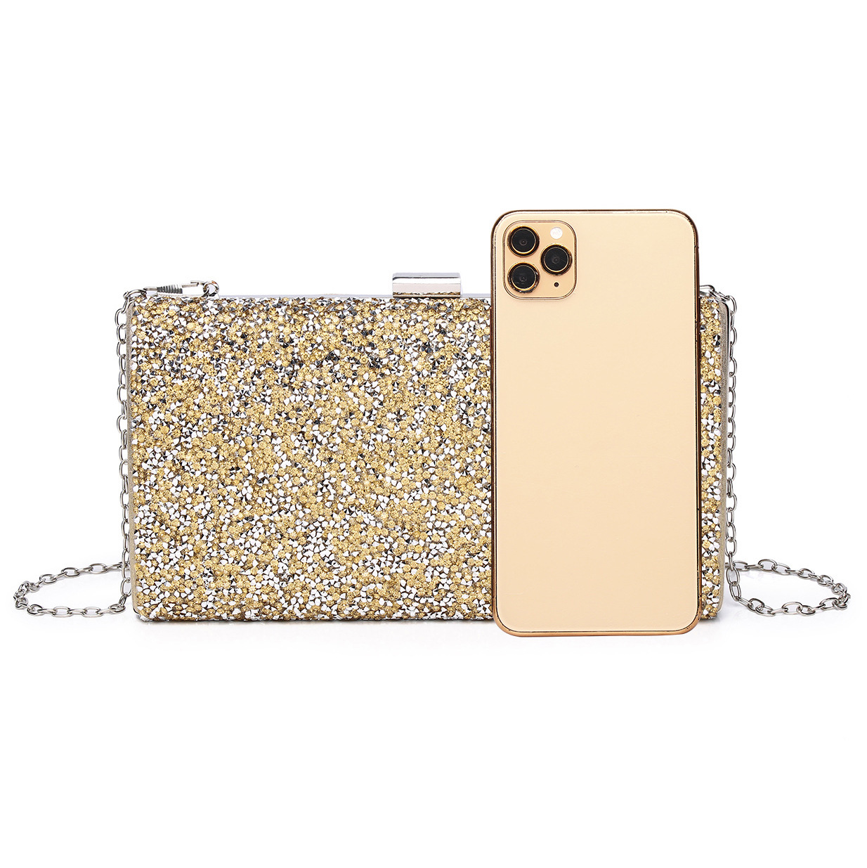 Borsa da sera di lusso donna con strass clutch gioiello lucente_voghion.com