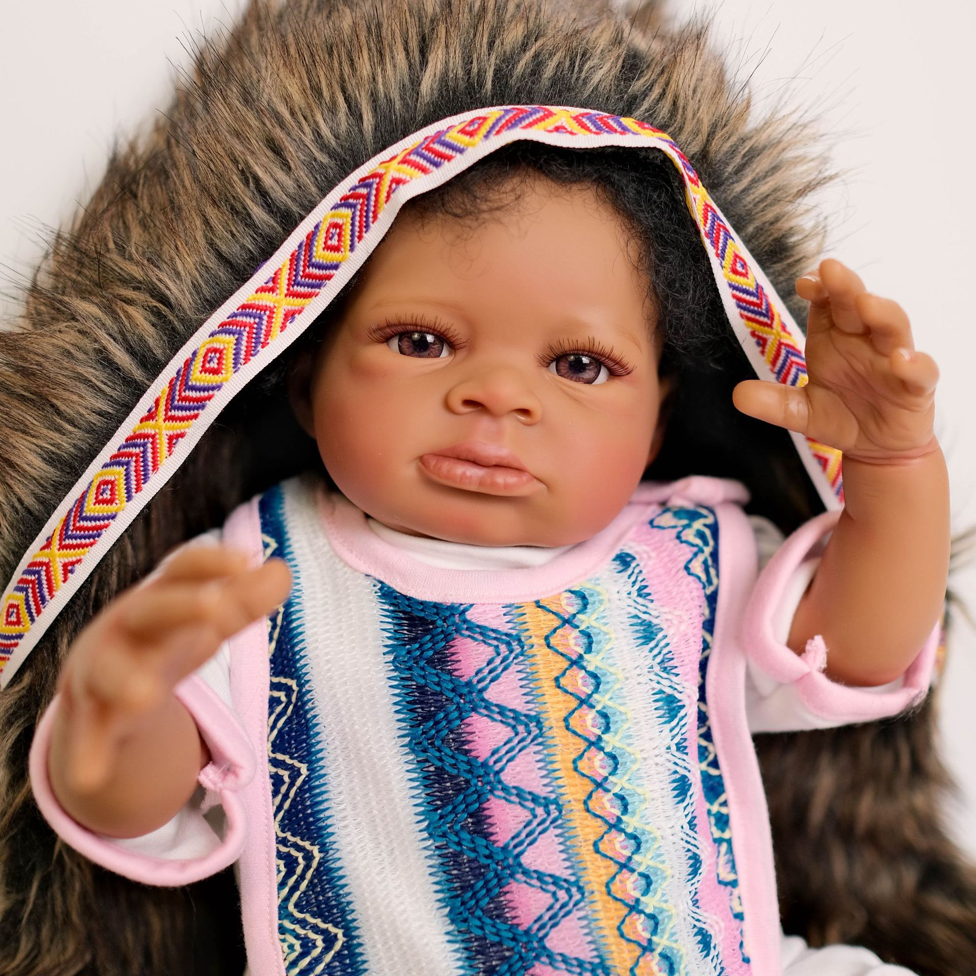 50 cm muñeca de simulación piel negra Lanny Indian Dolls venta caliente transfronteriza de una pieza