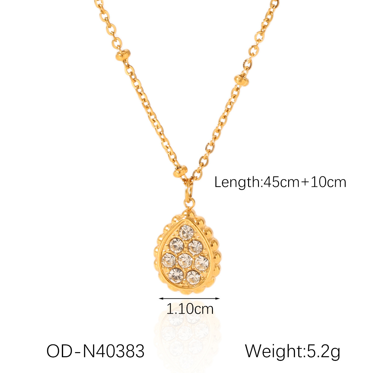 1 Piece Quantity Wholesale Jewelry Retro Classic Style Star Moon Water Droplets Titanium Steel 18K Gold Plated Cable Chain Pendant Necklace