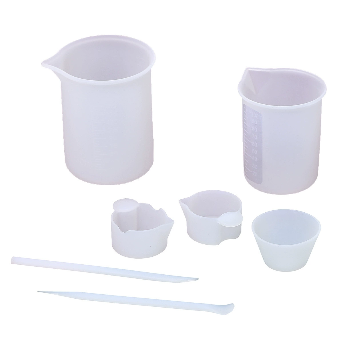 Glue diy mixing stick, bubble spoon, glue mixing cup, multi-functional silicone measuring cup, repeated baking tool
