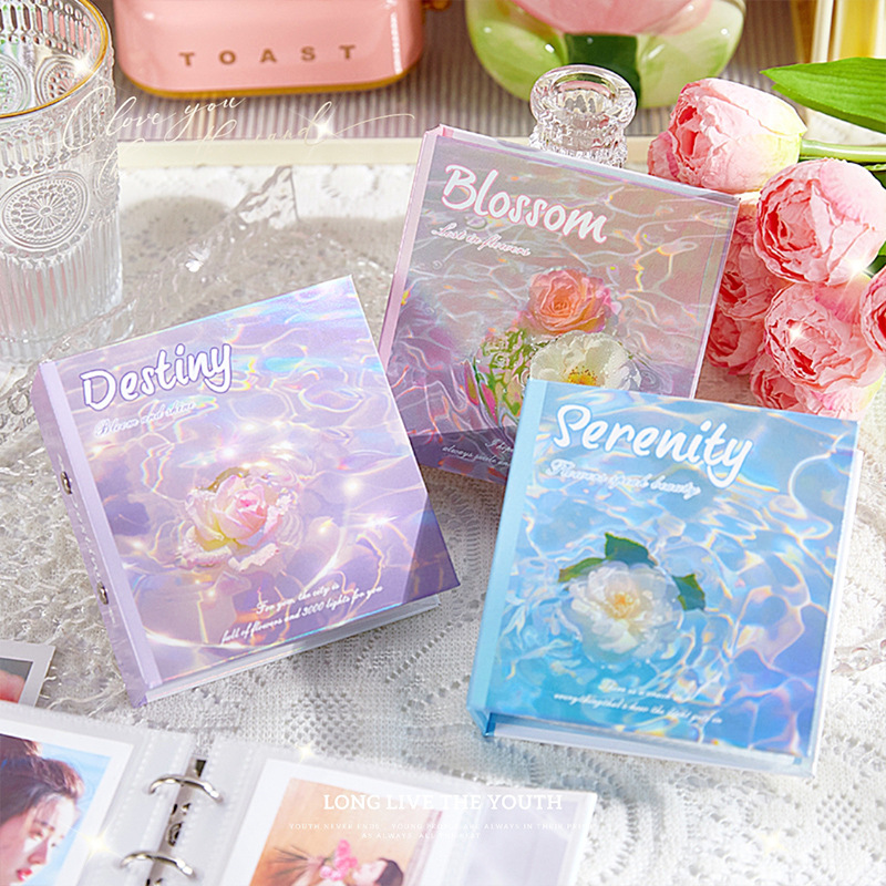 Nuevo libro de tarjetas de cuadrícula de palacio, papel, flor, estrella, tarjeta pequeña, álbum de almacenamiento Polaroid, álbum de hojas sueltas de persecución de estrellas de alto valor