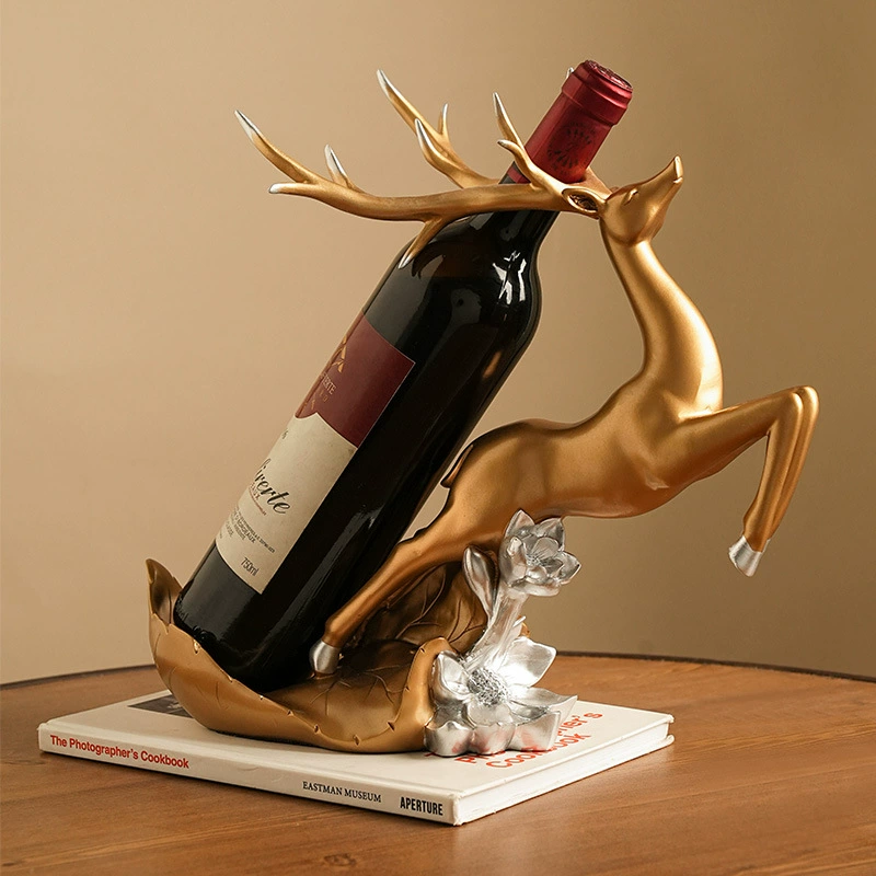 Beihanmei Creative Elk Wine Rack Ornaments Light Luxury Living Room New Chinese Home Entrance Wine Cabinet Decoration Annual Meeting Gift