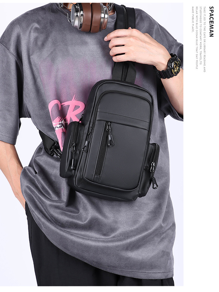 New men's chest bag, water-resistant, cross-border Oxford fabric, suitable for both shoulder and single shoulder, business men's computer backpack undefined