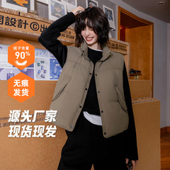 平湖2025年年新款秋冬韩版百搭女士简约短款羽绒服马甲时尚90鸭绒