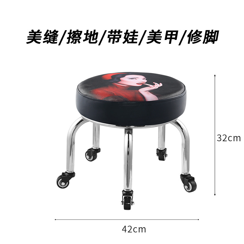 Casa belleza silla de polla de taburete baja silla para niños con taburete para bebés rotativo manicuría pedicura taburete bajo taburete circular