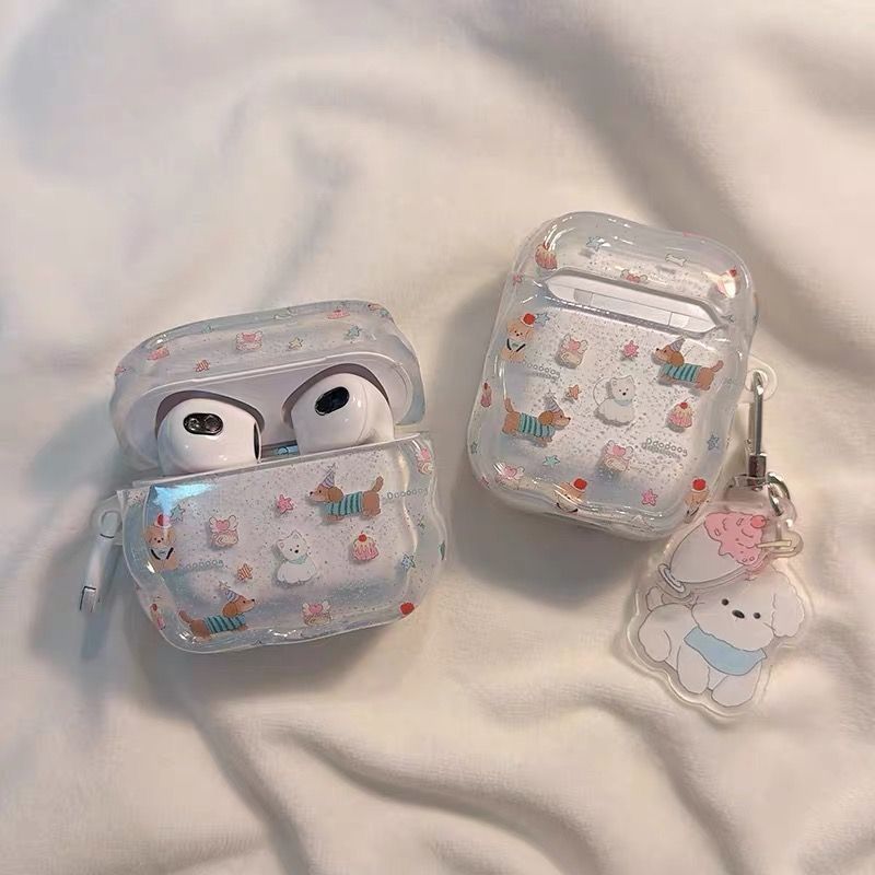 Snowflake dulce para cachorros para airpodspro1 / 2 / 3 / 4 cubierta de protección Huaqiang Bei5 Apple auriculares Bluetooth