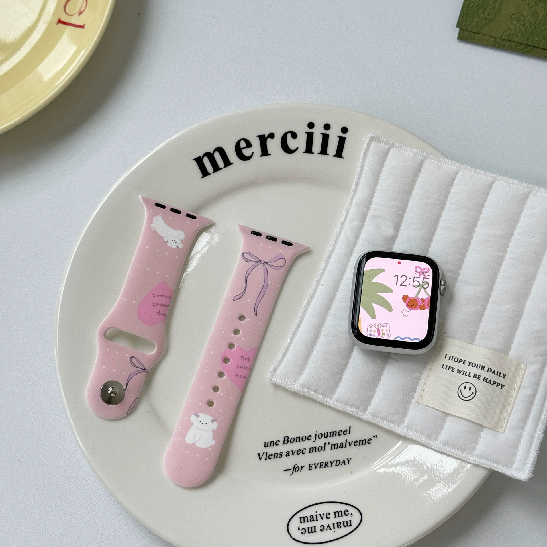 Ремешок с узором «милый щенок», подходит для Apple Watch поколений 3/4/5/6/7/8/S8/S9, высококлассный SE