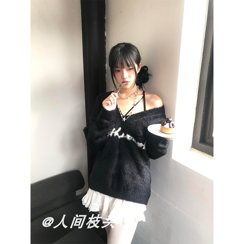 甜酷辣妹星星灰珍珠项链长款小众设计个性叠戴锁骨链百搭毛衣链女|undefined