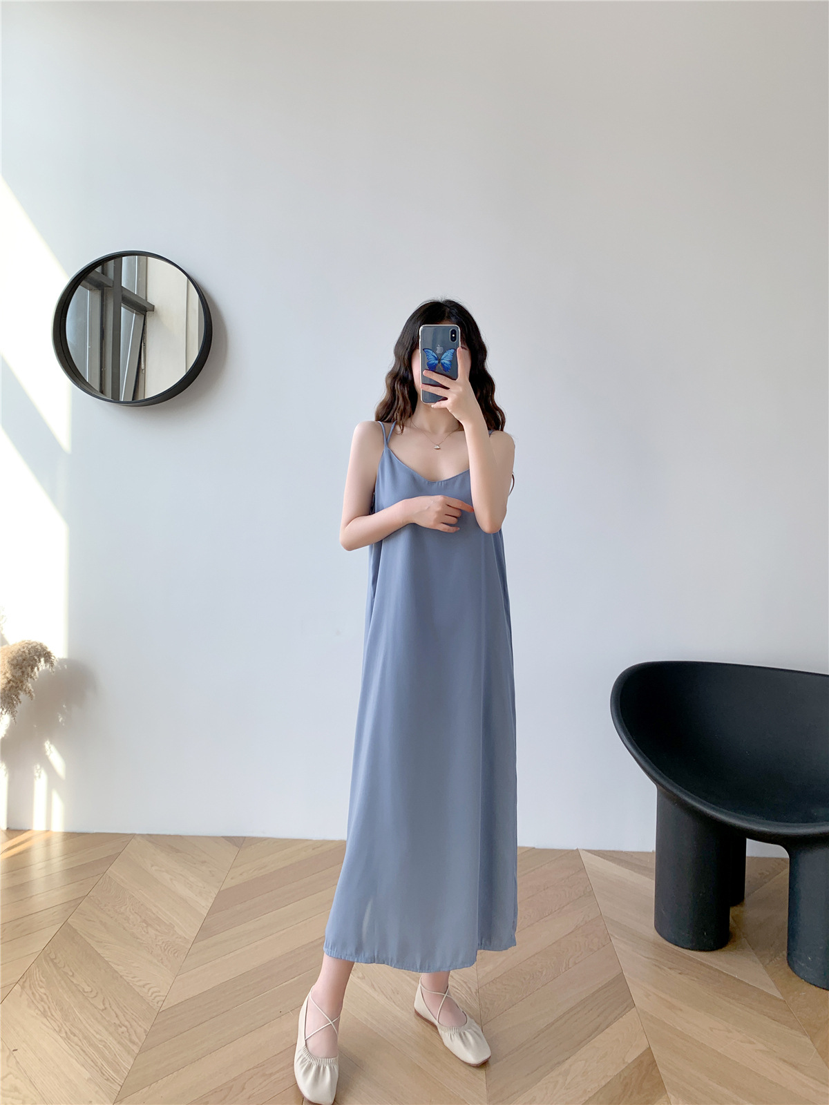 summer sling bottom long chiffon dress NSFYF56262