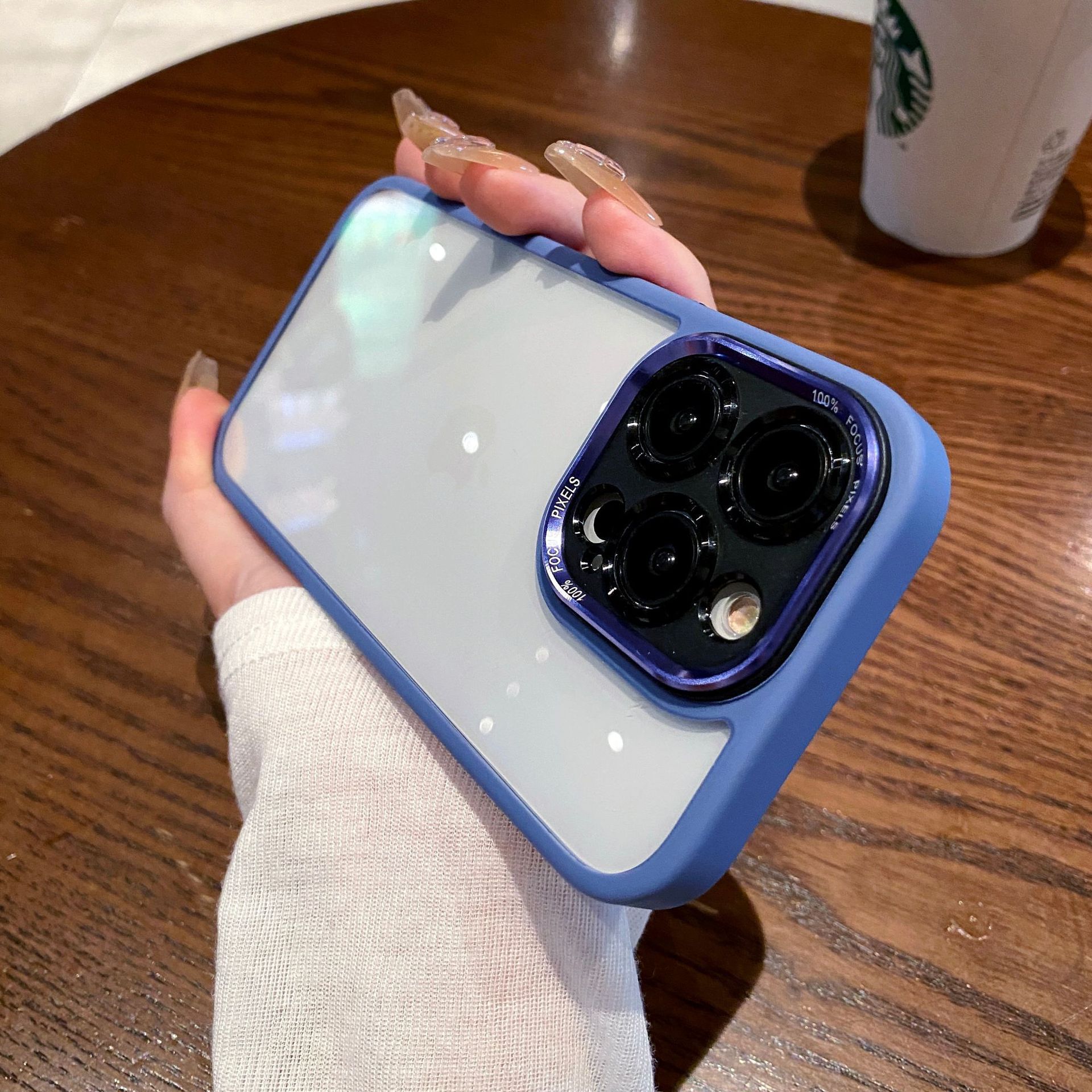 Lente de metal simple y transparente para iPhone 15P funda para teléfono móvil 16ProMax Apple 14 agujeros finos 13 hombres y mujeres