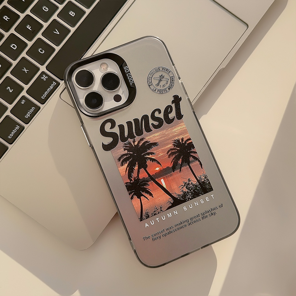 Custodia protettiva per apple iphone con design tramonto tropicale_voghion.com