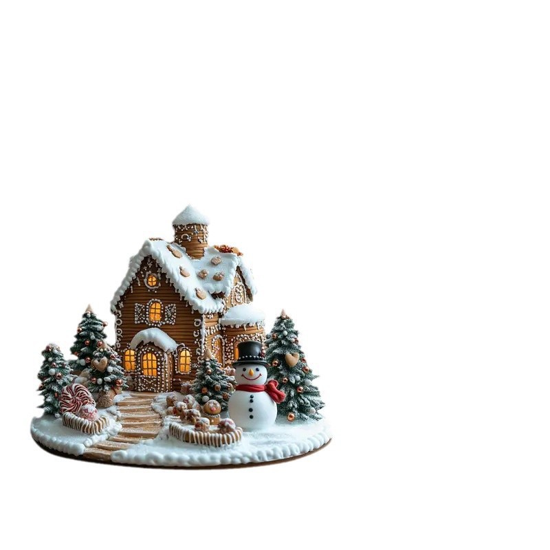 Nuevos productos de comercio electrónico transfronterizo decoración de resina de Santa Claus regalos de Navidad decoraciones de vacaciones escenas