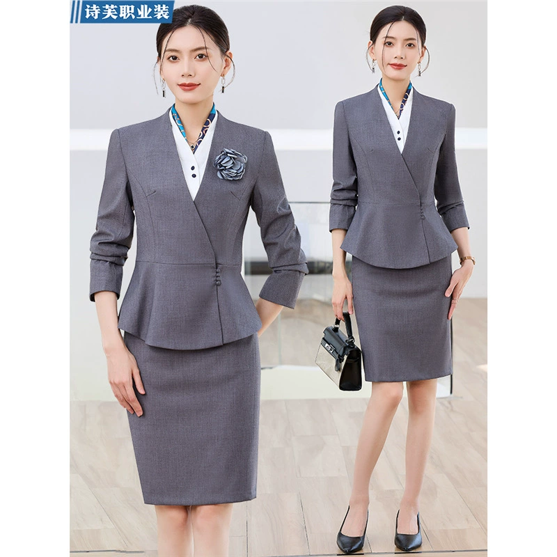 Бесплатная доставка костюм костюм женский весенний и осенний элитный салон красоты ювелирный магазин рабочая одежда темперамент