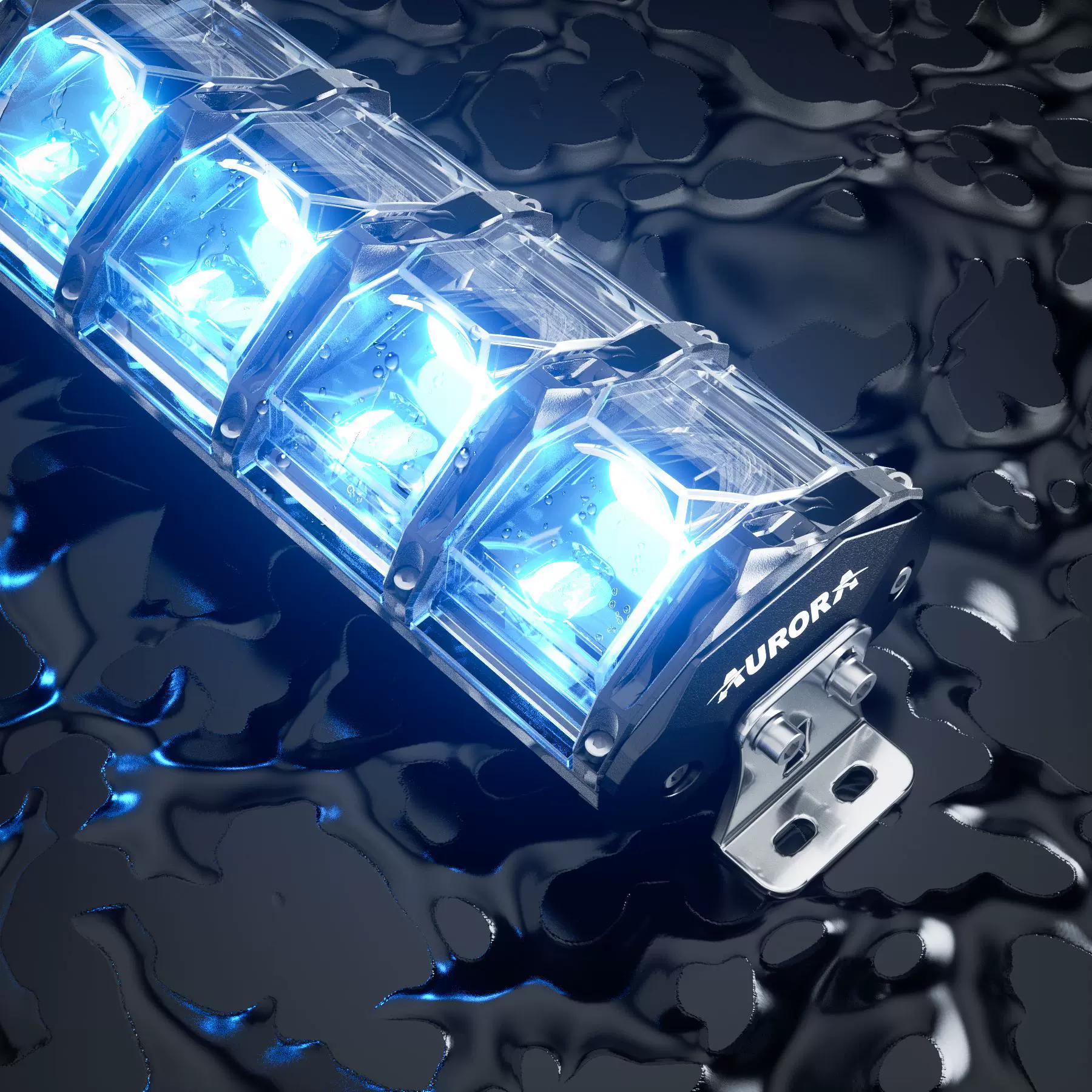 AURORA 10-50寸多功能肾灯RGB背景射灯牧马人猛禽越野车灯改装灯