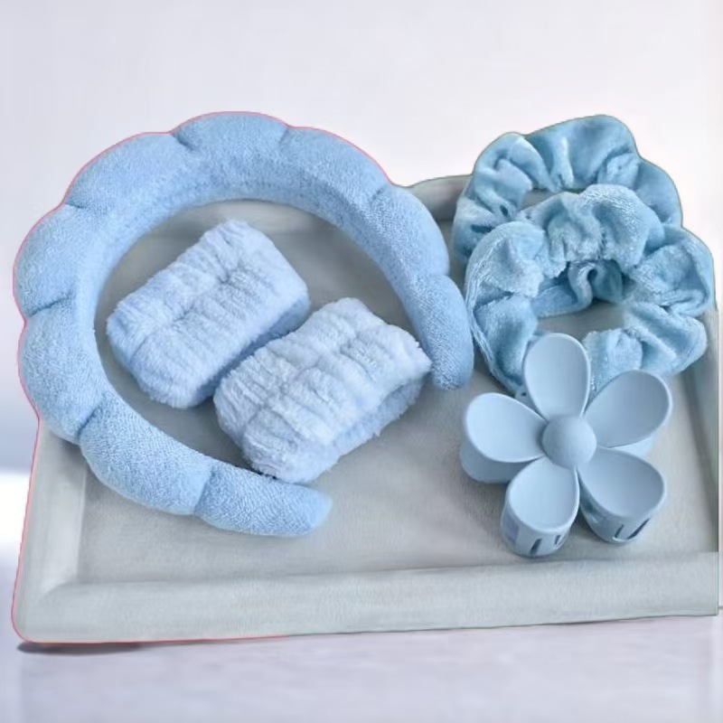 Correa para el cabello suave, tocado, lazo, lavado, multicolor mate mate, clip de agarre grande, anillo para el cabello elástico, juego de 16 piezas