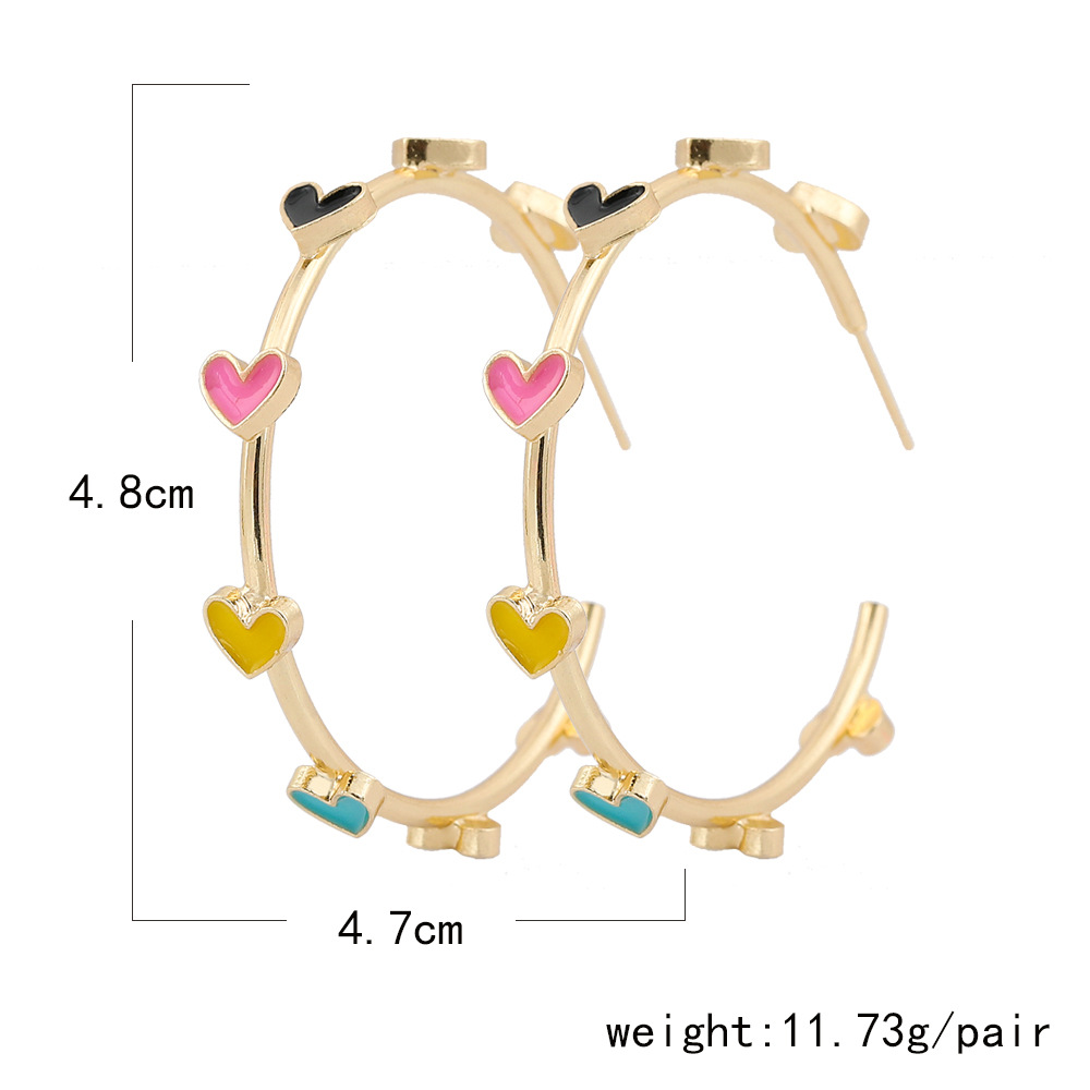 1 Pair Fashion Heart Shape Alloy Plating Womenu0027S Earrings