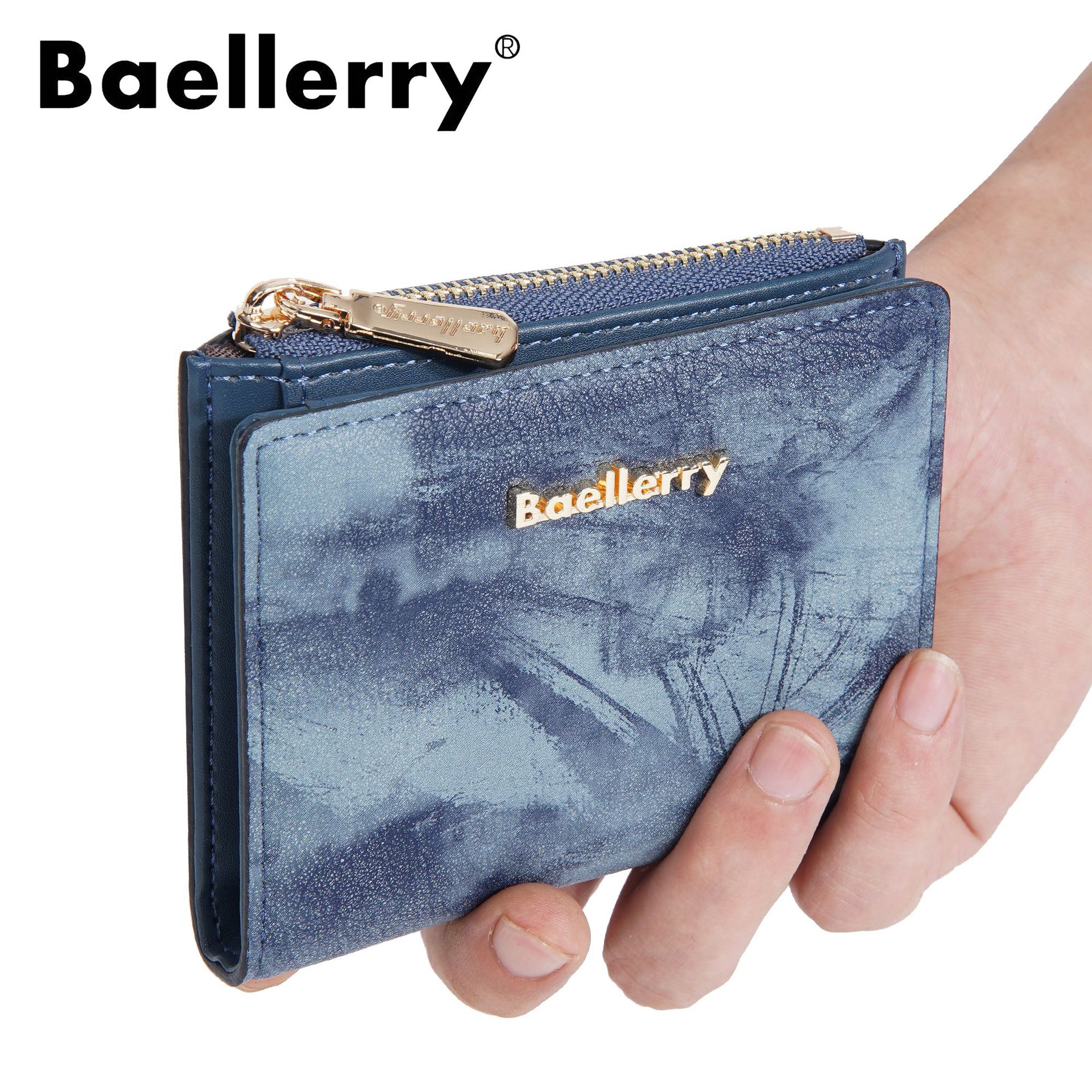 Wallet Ms. Baellerry's new short ink wallet multi -card coin purse…