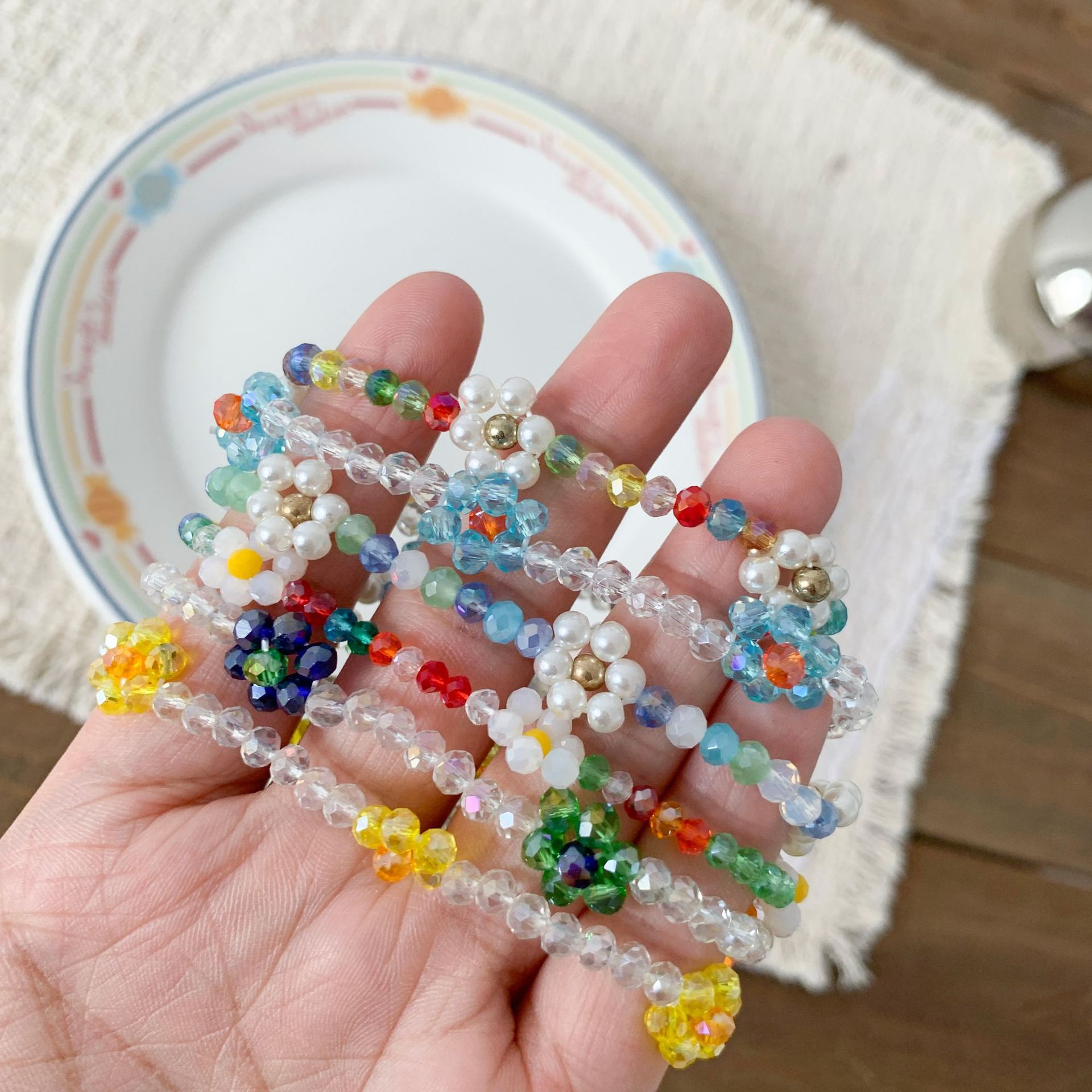 Sugar Pear ropa infantil niñas color caramelo pulsera de cuentas 2026 dulce adorable joyería accesorios para bebés