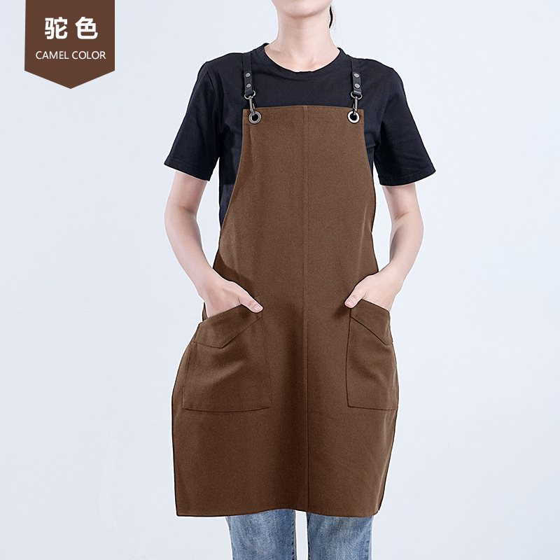 Amazon delantal de lona grueso 2024 nuevo estilo coreano red popular cinturón de trabajo vestido de peluquería delantal al por mayor