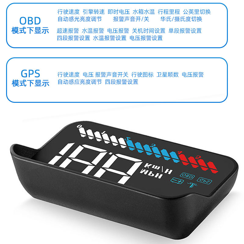 Universal – HUD Head-Up Display Vehicle HUD - obdgps-version-hud-white-light-head-up-display-obd