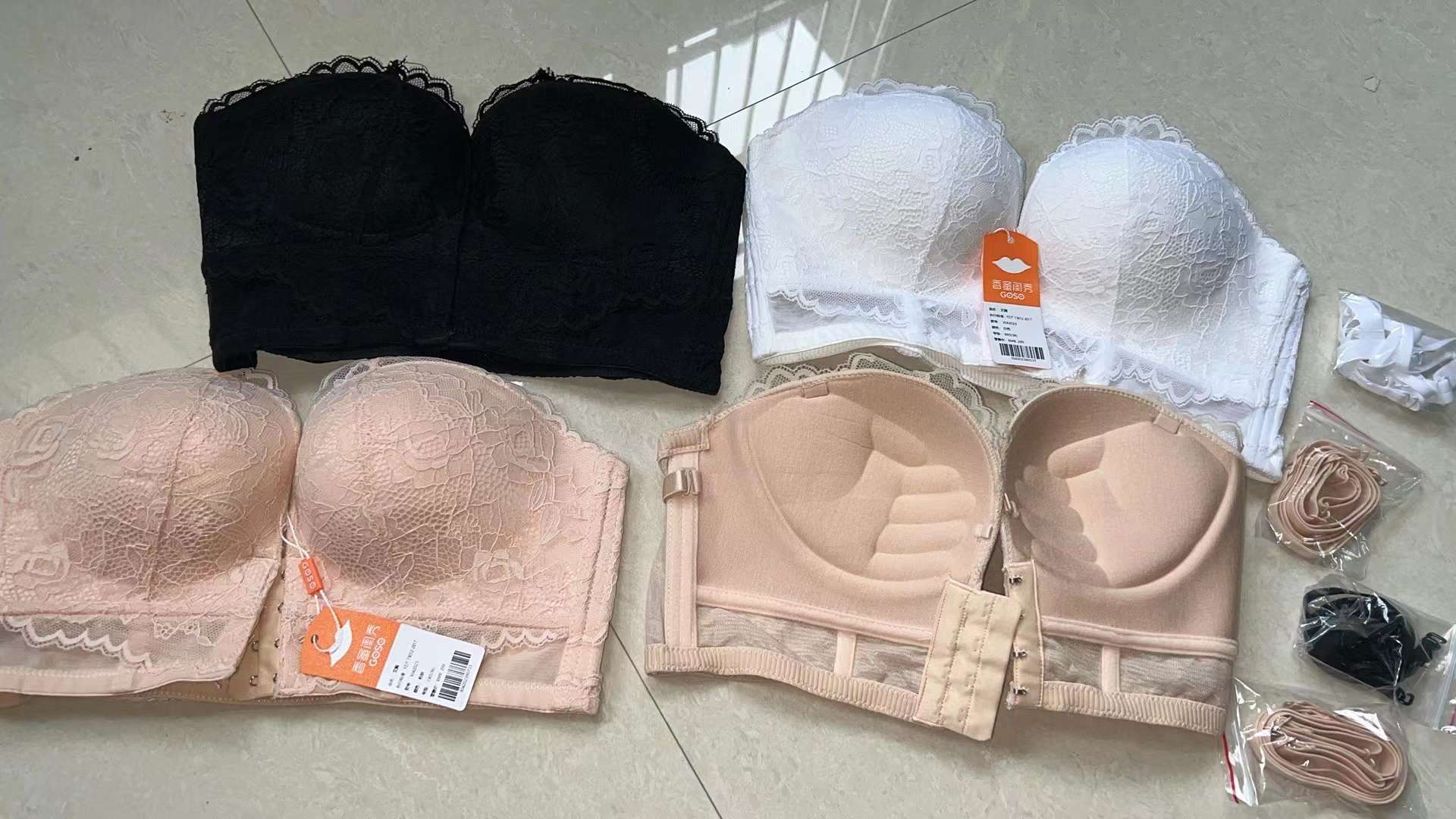 Nueva hebilla frontal multi-breasted ajustable push-up colección de pecho cómodo sin costuras inalámbrico superior delgada inferior ropa interior gruesa para mujeres