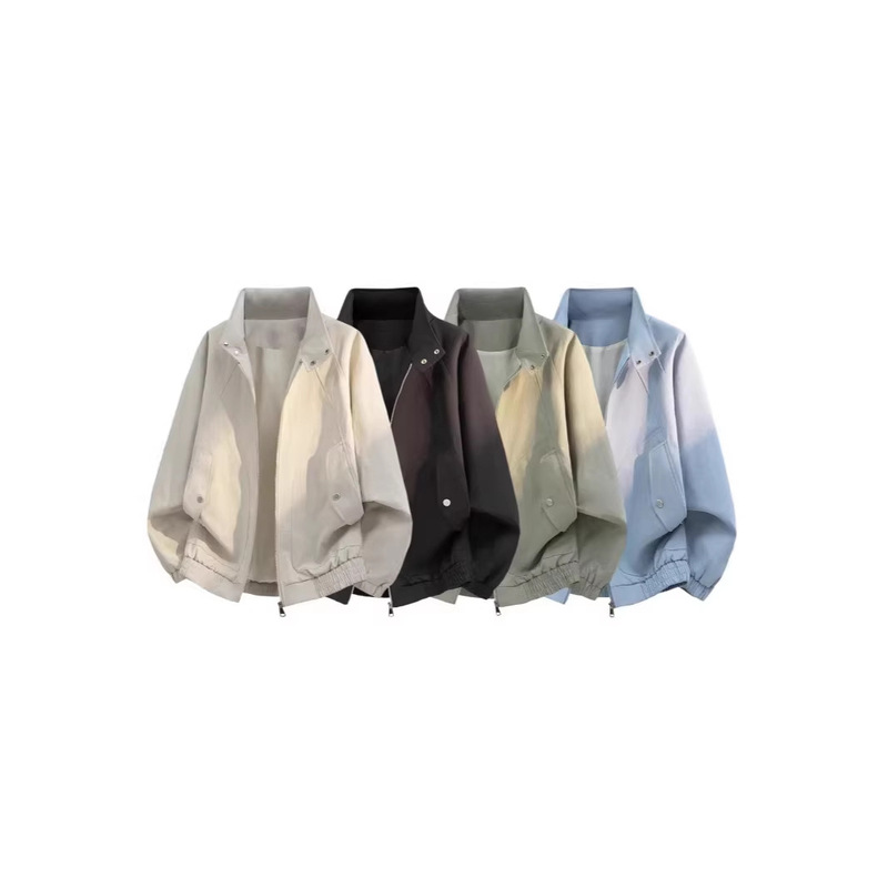 Men's Jacket 2026 Spring and Autumn New American Retro Stand Collar Loose Casual Windproof Fashion Versatile Top Coat for Men