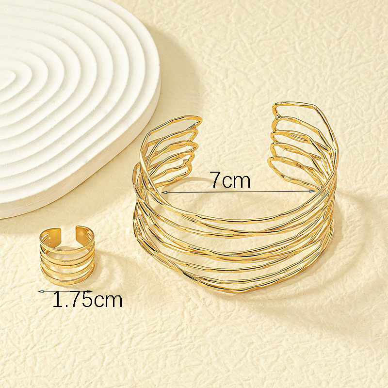 Retro Solid Color Alloy Plating Women's Rings Bracelets display picture 1