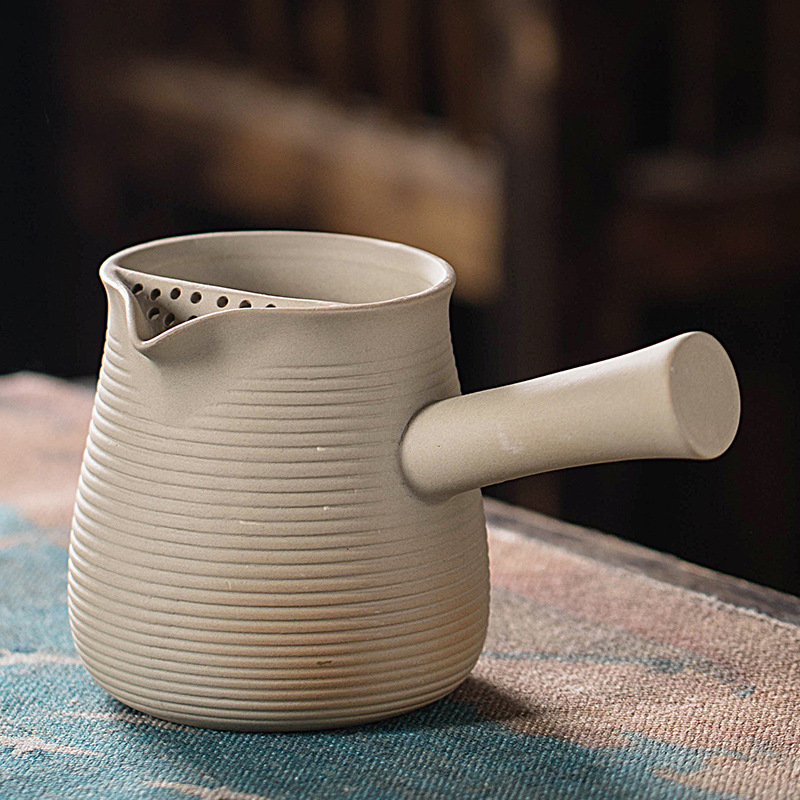 Juego de Té para Preparar con Carbón Vegetal, con Tetera de Cerámica Rústica Vintage, Tetera con Asa Lateral, Jarra, Estilo Chino para Exteriores y Hogar.