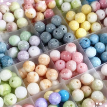 瓷珠琉璃圆珠裂纹陶瓷散珠玻璃手工diy手串项链饰品配件材料批发