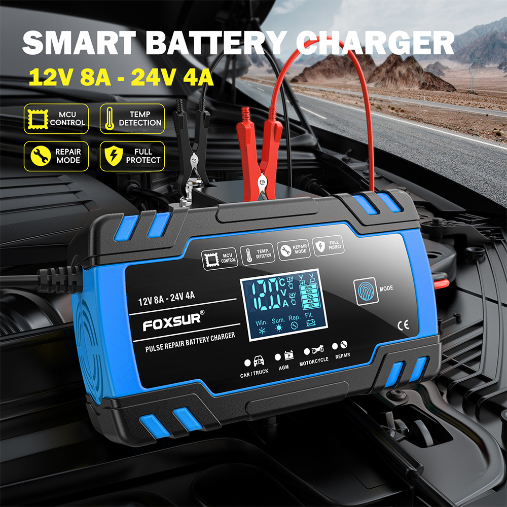 Multi-Stage Automatic Smart Battery Charger 100-240V battery charging