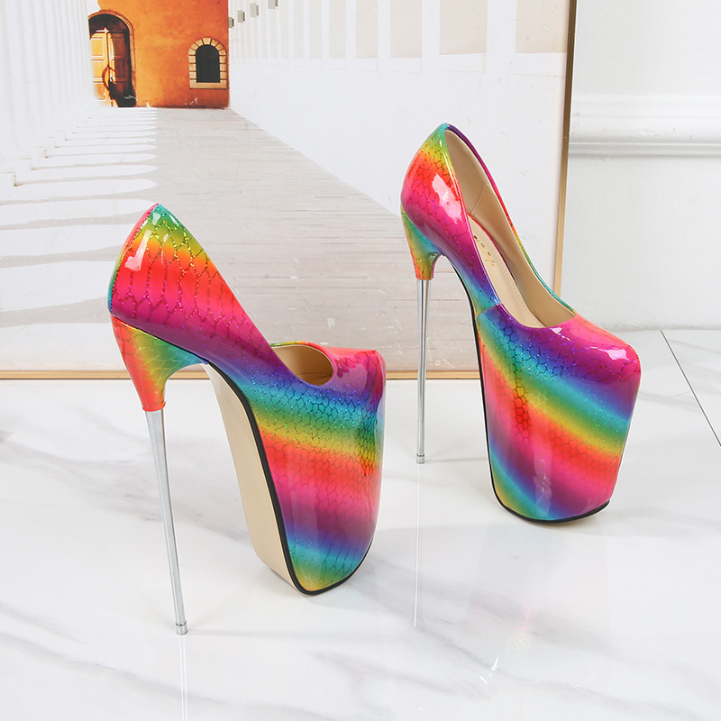 Giày cao gót nữ mũi nhọn gót thép 22 cm, kiểu stiletto quyến rũ, cổ cao mắt cá chân — Màu đỏ chi tiết 10