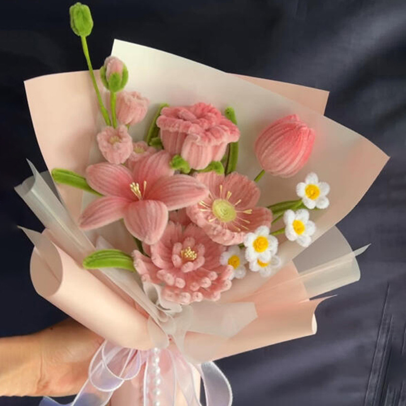 Youjian 手作りチューリップブーケツイストスティックブーケ素材パッケージ誕生日フルセット結婚式バレンタインデーギフト|undefined