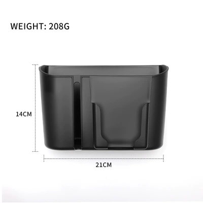 Car rear seat headrest side storage box, plastic thickened snap-on design, 2-in-1 tissue box with cup holder (Car tissue box/set) - multifunctional-storage-item-1-piece