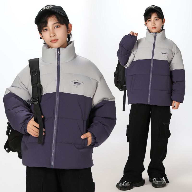 清仓男大童羽绒服青少年装秋冬装加厚外套白鸭绒大码童装帅气初中