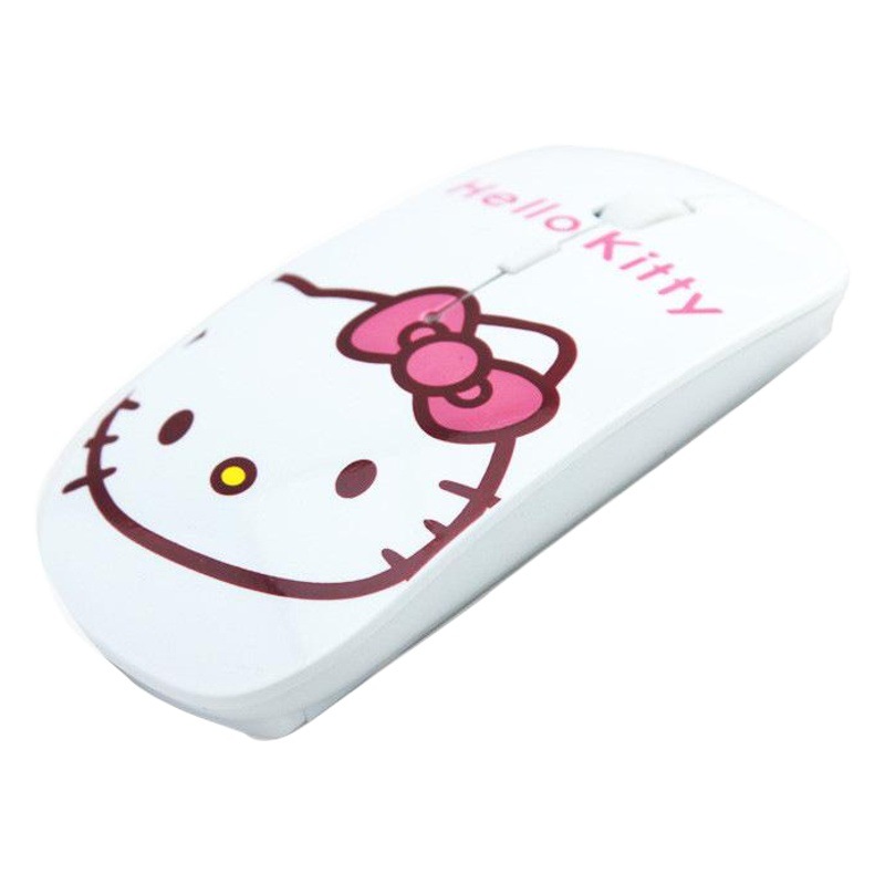 Linda chica de impresión ratón ultrafino mini ratón inalámbrico de dibujos animados Doraemon gato hellokitty Doraemon