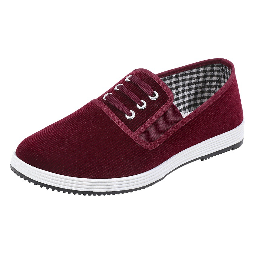 Spring and Autumn new couple cloth shoes fashionable corduroy black cloth shoes ultra-light wear-resistant work shoes all-match elastic mouth cloth shoes