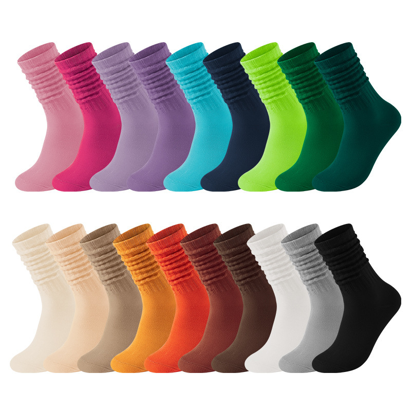 Cross-Border Trade Long Socks with Loose Cuffs, Thick Knit, Unisex Slouch Socks, Solid Color Couple's Long Socks, Zhuji Socks Cross-Border Trade Long Socks with Loose Cuffs, Thick Knit, Unisex Slouch Socks, Solid Color Couple's Long Socks, Zhuji Socks