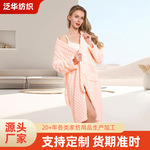 新款跨境浴袍吸水珊瑚绒浴巾女加厚柔软吸水速干家居睡衣洗澡浴袍
