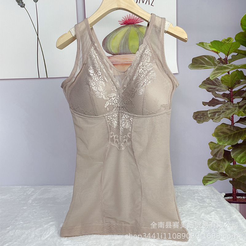 Summer Thin Extra Large Size Body Shaping Clothes Women's 100.00 kg-125.00 kg Wear-Free Bra Abdomen-Tinting Slim-Fit Body-Slimming Vest