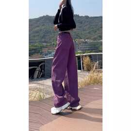 复古弯刀牛仔裤女2026春夏新款梨形身材宽松高腰显瘦直筒阔腿裤子