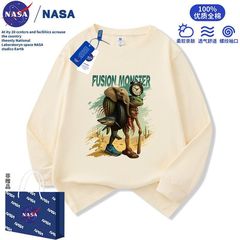 NASA山海经合体怪木棍人儿童长袖t恤秋季新款纯棉上衣打底衫秋装