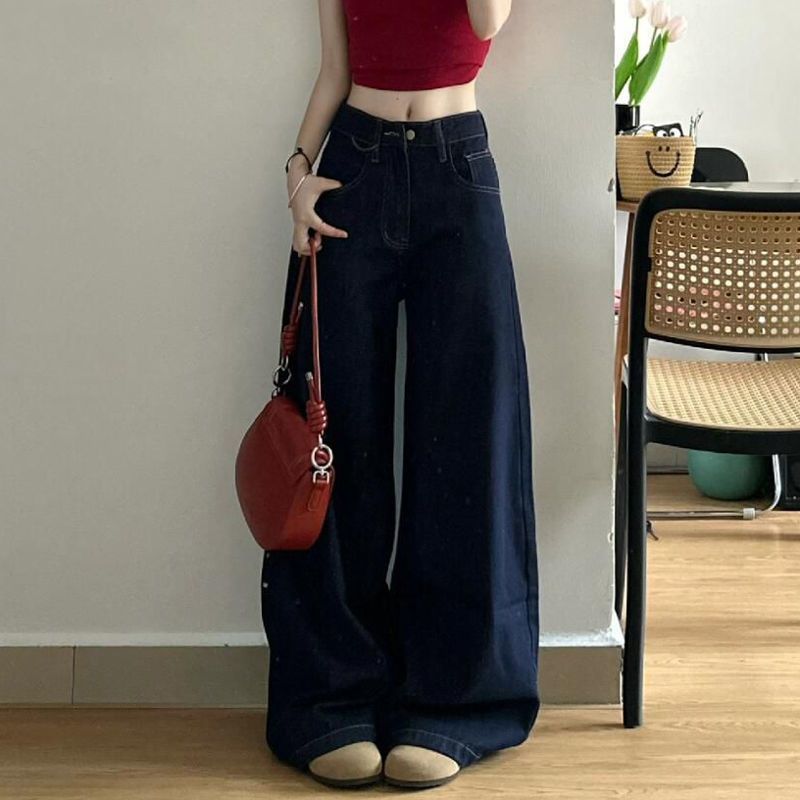 작은 미국 스타일 레트로 다크 블루 와이드 레그 청바지 여성용 루즈 슬림 핏 스트레이트 팬츠 트렌디 트렌디 트렌디 트렌디 트렌디 트렌디 트렌디 트렌디 트렌디 트렌디 트렌디 트렌디 트렌디 트렌디 트렌디 트렌디 트렌디 트렌디 트렌디 트렌디 트렌디 ...