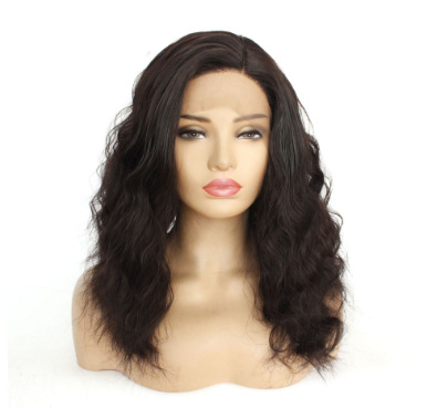 Funda de encaje frontal de fibra química para mujeres europeas y americanas, corte parcial de maíz, peluca de cabello corto y rizado, fábrica al por mayor LW0050