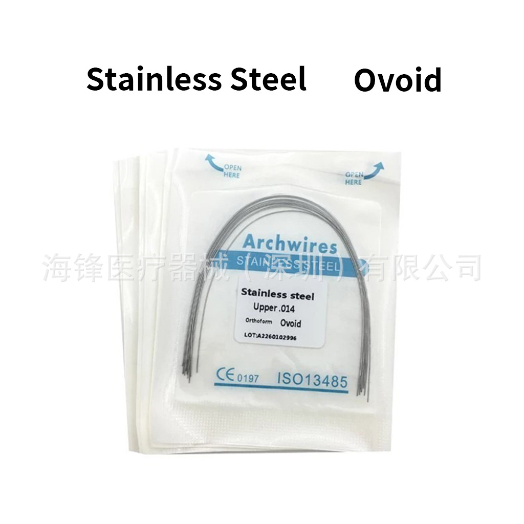 Ortodoncia dental Alambre de arco de acero inoxidable Alambre redondo súper elástico Alambre cuadrado Alambre preformado Alambre de ortodoncia Ovalos 10 paquetes
