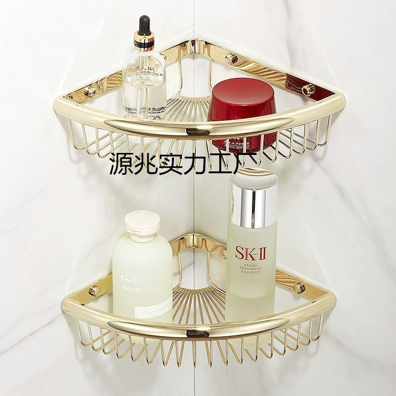 304 stainless steel bathroom corner rack triangle basket bathroom double-layer storage rack three-layer wall hanging hanging parts